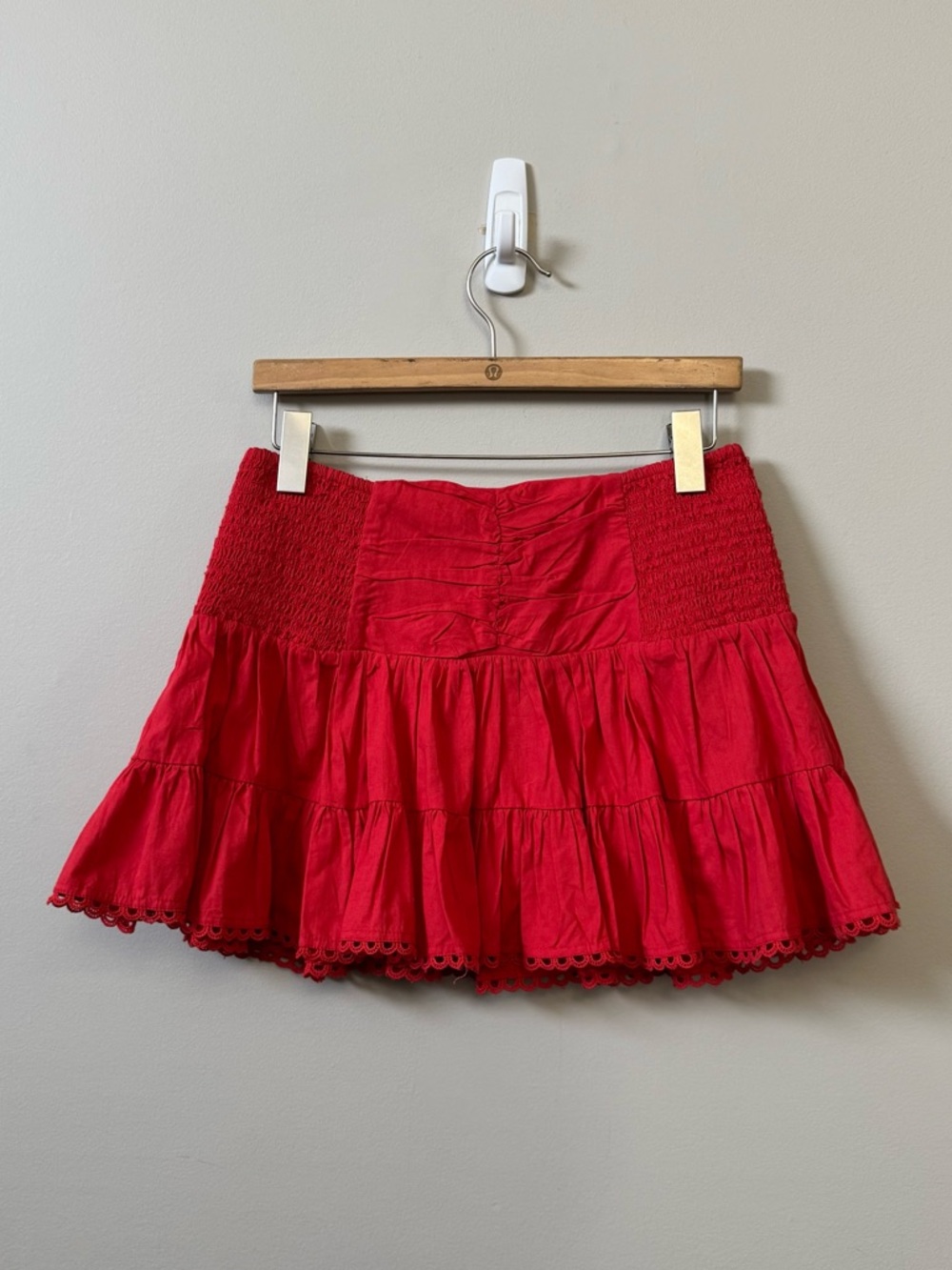 Maeve Anthropologie (NWT) Flirty Tiered mini ruffle skirt - Red
